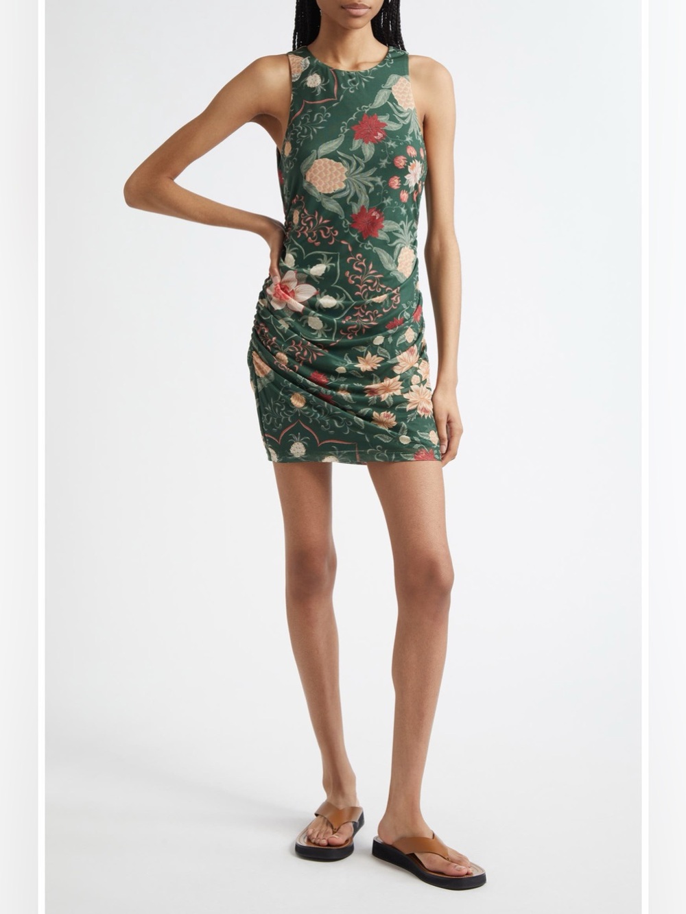 FARM Rio Pineapple Garden Stretch Tulle Body-Con Dress, Size Small